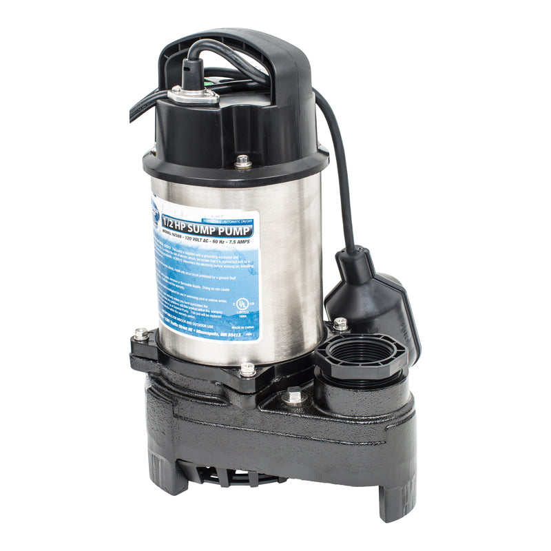 Superior Pump 0.5 HP Stainless Steel with Cast Iron Base Sump Pump